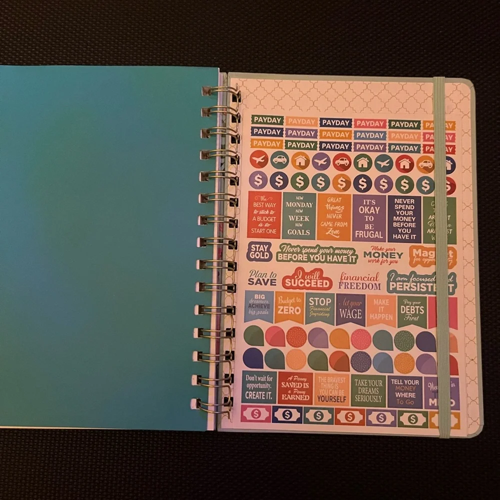 Floral 'Budget Book' Spiral Notebook - Mint & Pink